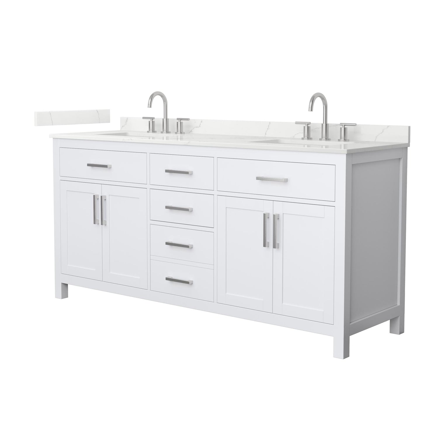 Beckett Bathroom Vanity with Countertop 72 inch Double Sink 3-hole Faucet Setup