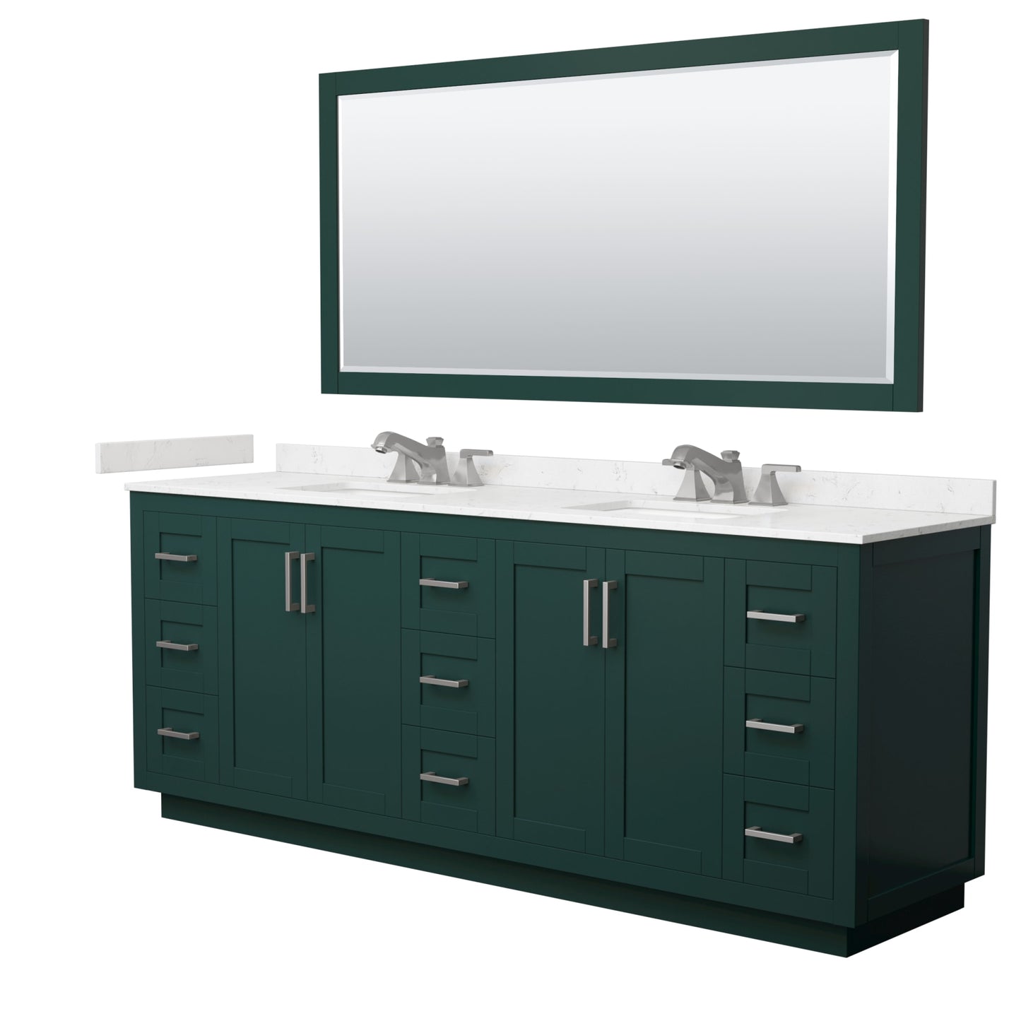 Miranda Bathroom Vanity with Countertop 84 inch Double Sink 3-hole Faucet Setup