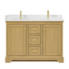 Custom image for Honey Oak with Brushed Gold Trim / White Quartz / No Mirror