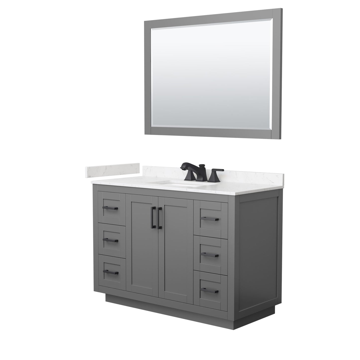 Miranda Bathroom Vanity with Countertop 48 inch Single Sink 3-hole Faucet Setup