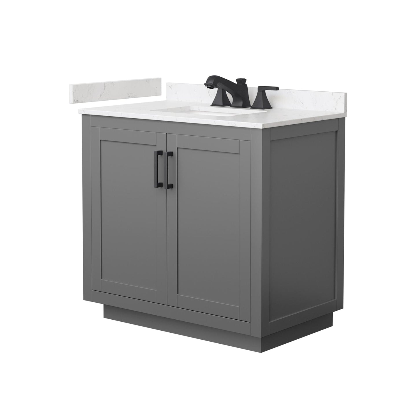Miranda Bathroom Vanity with Countertop 36 inch Single Sink 3-hole Faucet Setup