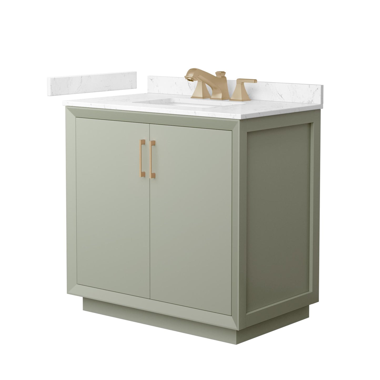 Strada Bathroom Vanity with Countertop 36 inch Single Sink 3-hole Faucet Setup