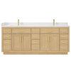 Custom image for Rift Oak with Brushed Gold Trim / White Cultured Marble / No Mirror
