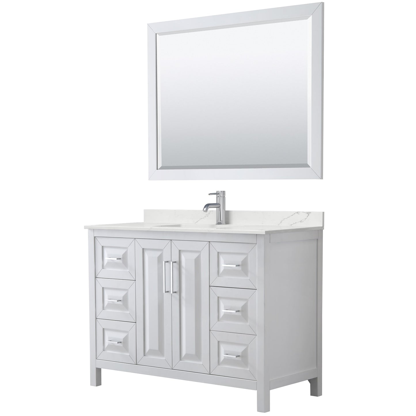 Daria Bathroom Vanity with Countertop 48 inch Single Sink Single hole Faucet Setup