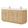 Custom image for Rift Oak with Brushed Nickel Trim / White Cultured Marble / No Mirror