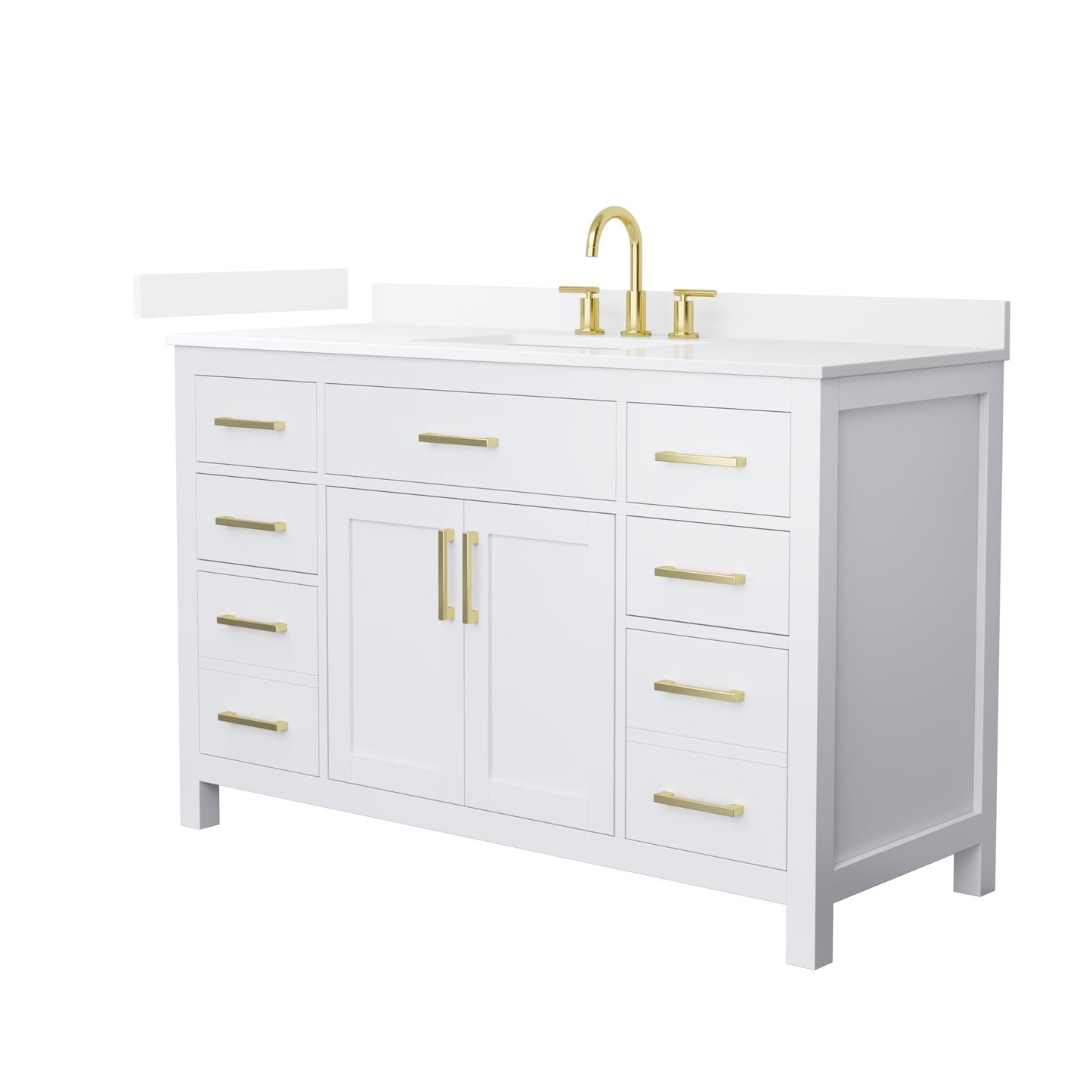 Beckett Bathroom Vanity with Countertop 54 inch Single Sink 3-hole Faucet Setup