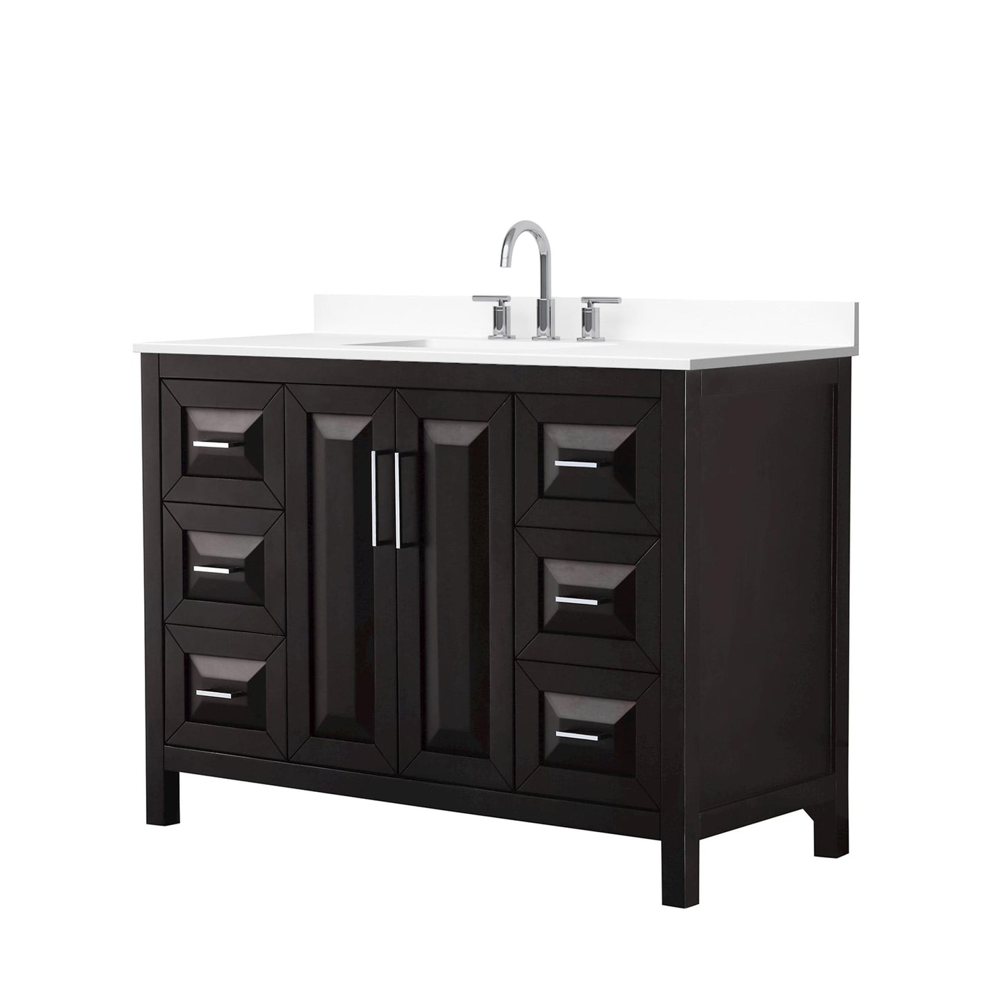 Daria Bathroom Vanity with Countertop 48 inch Single Sink 3-hole Faucet Setup