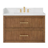 Custom image for Toasted Walnut with Satin Bronze Trim / White Quartz / No Mirror
