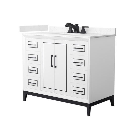Marlena Bathroom Vanity with Countertop 42 inch Single Sink 3-hole Faucet Setup
