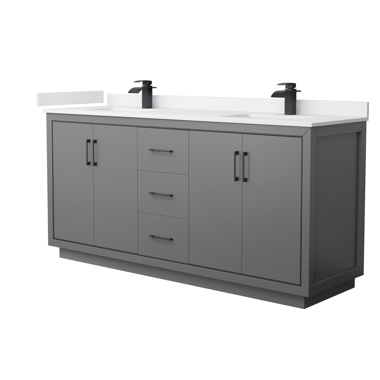 Icon Bathroom Vanity with Countertop 72 inch Double Sink Single hole Faucet Setup