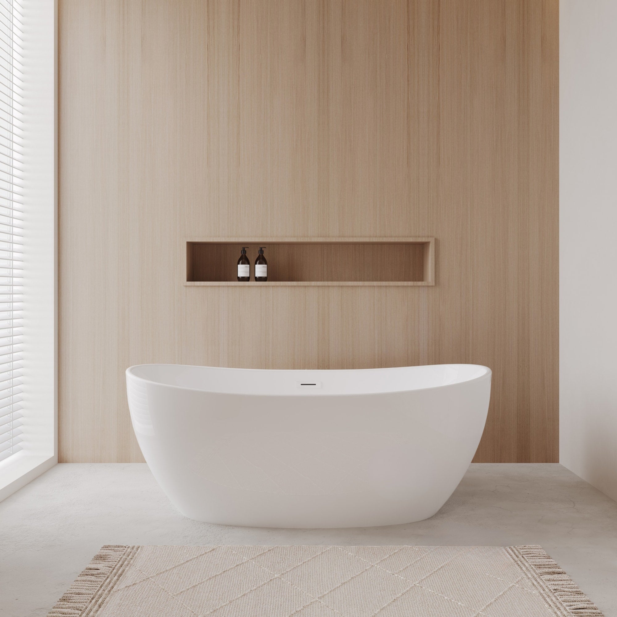 Rebecca Freestanding Acrylic Bathtub No Faucet 60 inch – Wyndham
