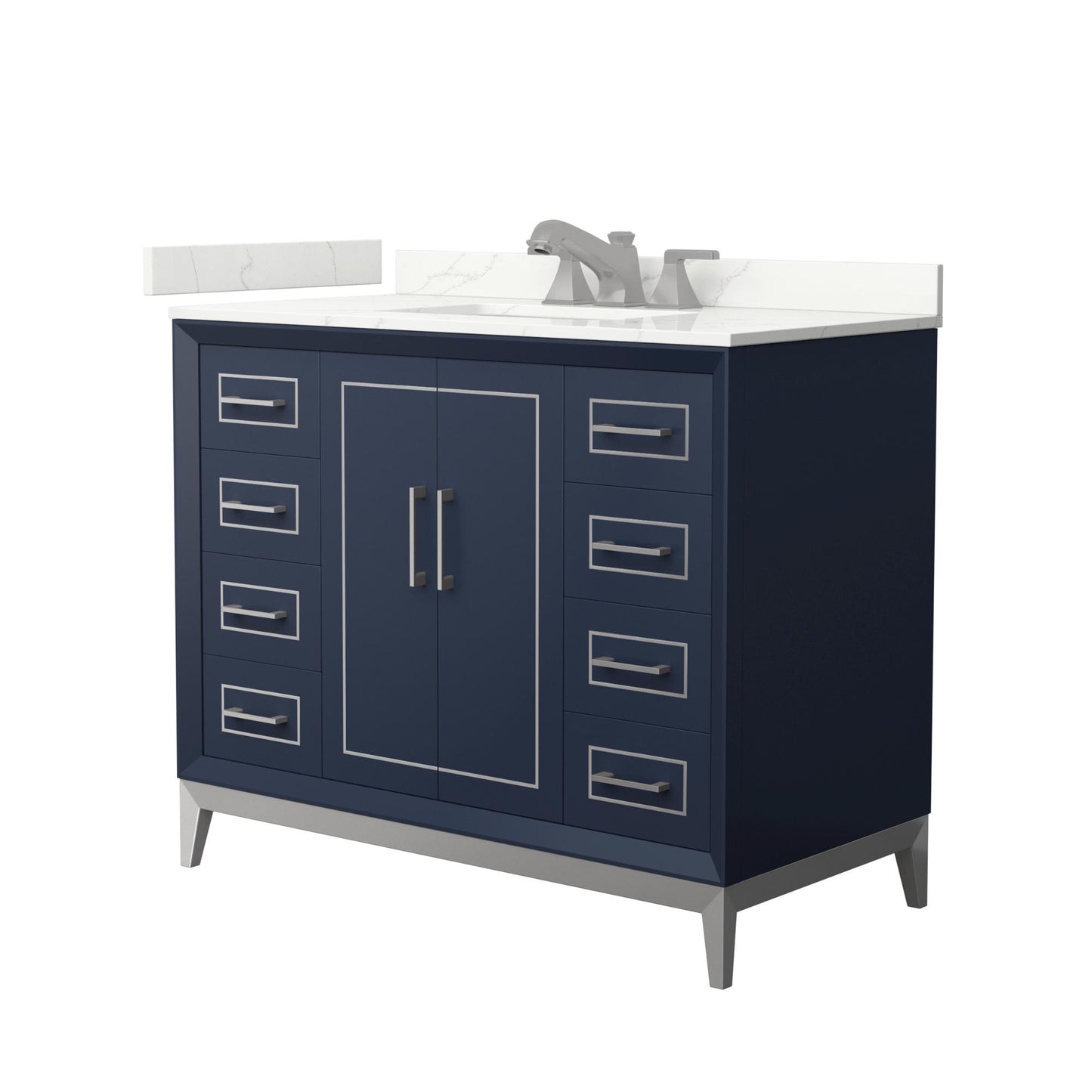 Marlena Bathroom Vanity with Countertop 42 inch Single Sink 3-hole Faucet Setup