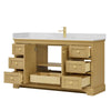 Custom image for Honey Oak with Brushed Gold Trim / Carrara Cultured Marble / No Mirror