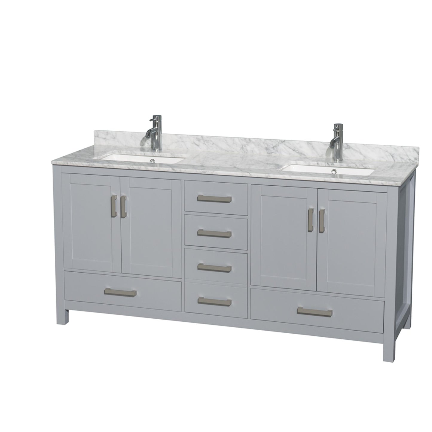 Sheffield Bathroom Vanity with Countertop 72 inch Double Sink Single hole Faucet Setup