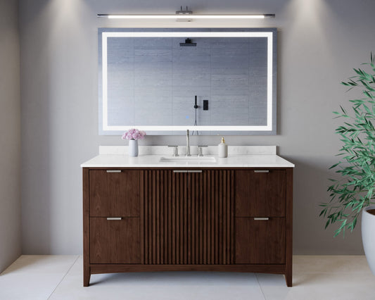 Palmilla Bathroom Vanity with Countertop 60 inch Single Sink 3-hole Faucet Setup