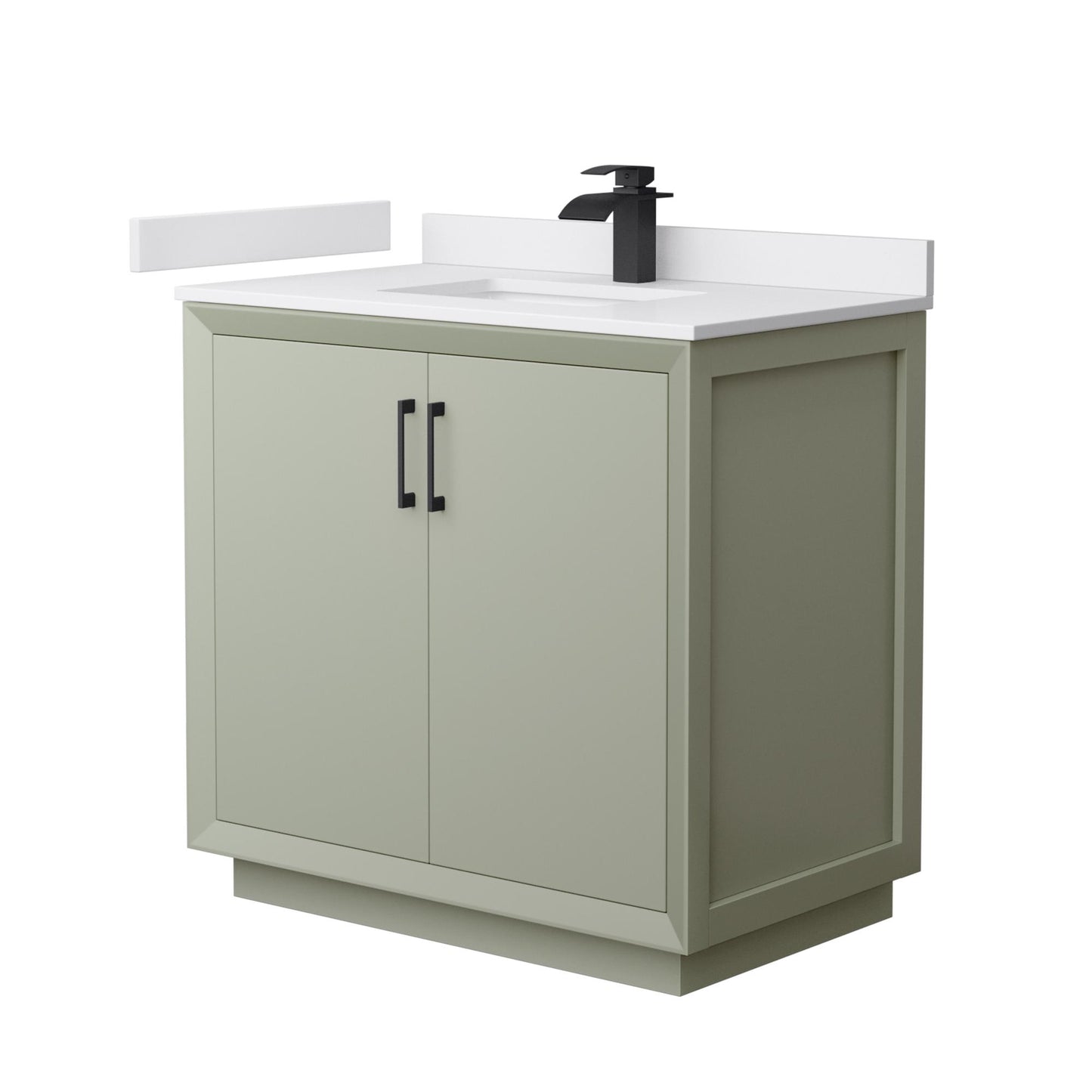 Strada Bathroom Vanity with Countertop 36 inch Single Sink Single hole Faucet Setup