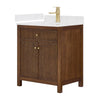 Custom image for Dark Walnut with Brushed Gold Trim / Giotto Quartz / No Mirror
