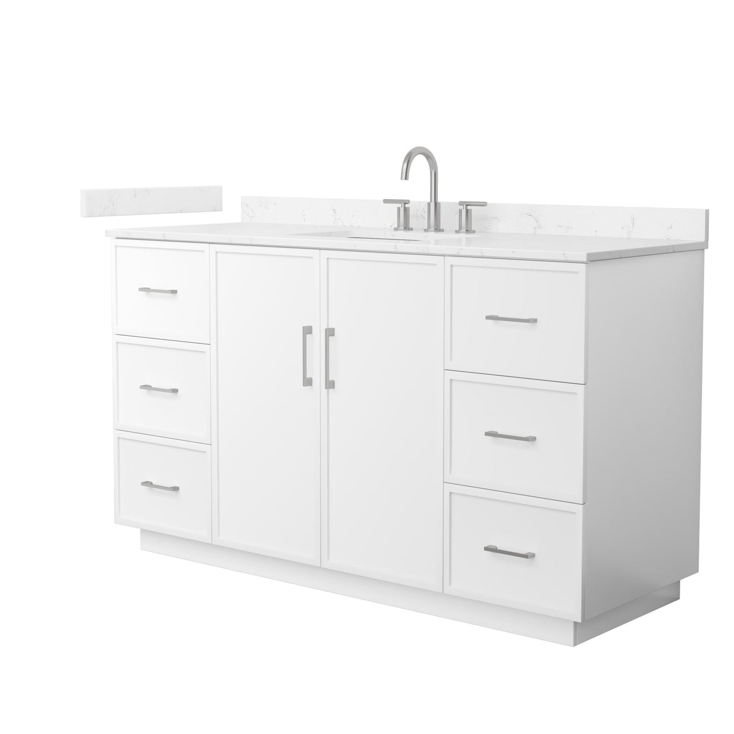 Elan TK Bathroom Vanity with Countertop 60 inch Single Sink 3-hole Faucet Setup