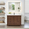 Custom image for Dark Walnut with Matte Black Trim / White Cultured Marble / No Mirror
