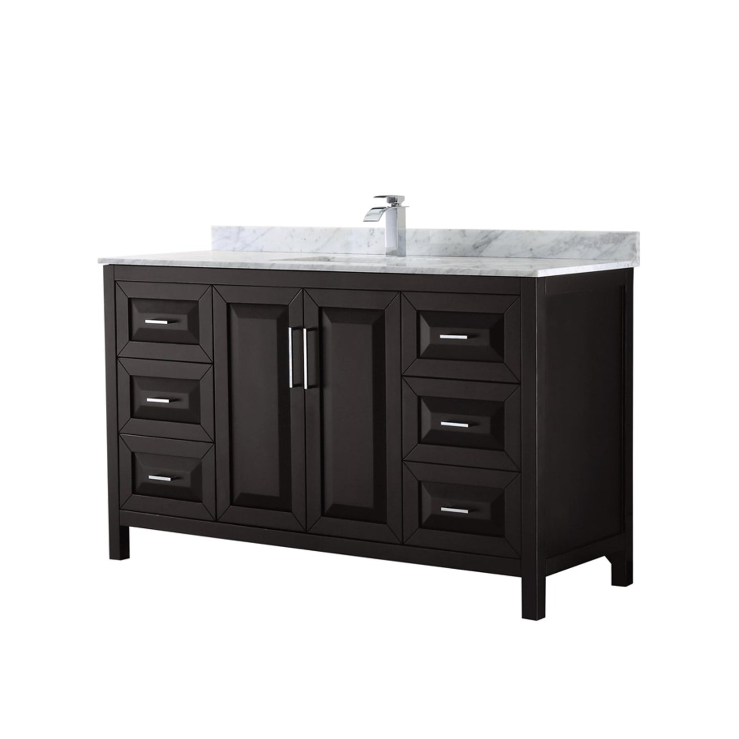 Daria Bathroom Vanity with Countertop 60 inch Single Sink Single hole Faucet Setup