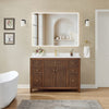 Custom image for Dark Walnut with Brushed Gold Trim / Giotto Quartz / No Mirror