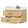 Custom image for Scandinavian Oak with Matte Black Trim / White Quartz / No Mirror