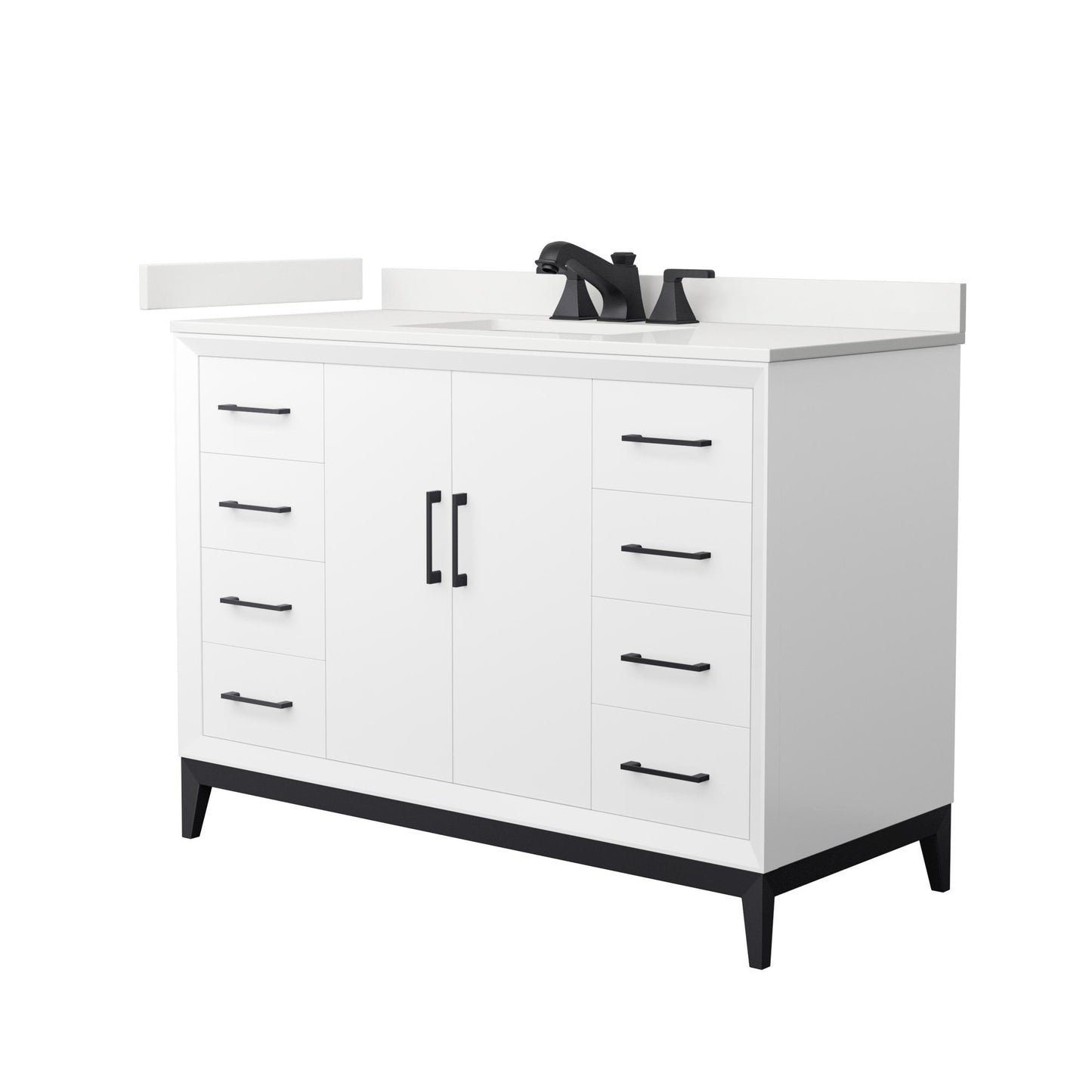 Amici Bathroom Vanity with Countertop 48 inch Single Sink 3-hole Faucet Setup