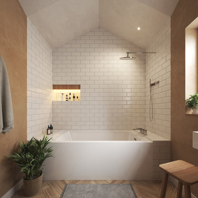 Grayley Alcove Acrylic Bathtub No Faucet 60 inch