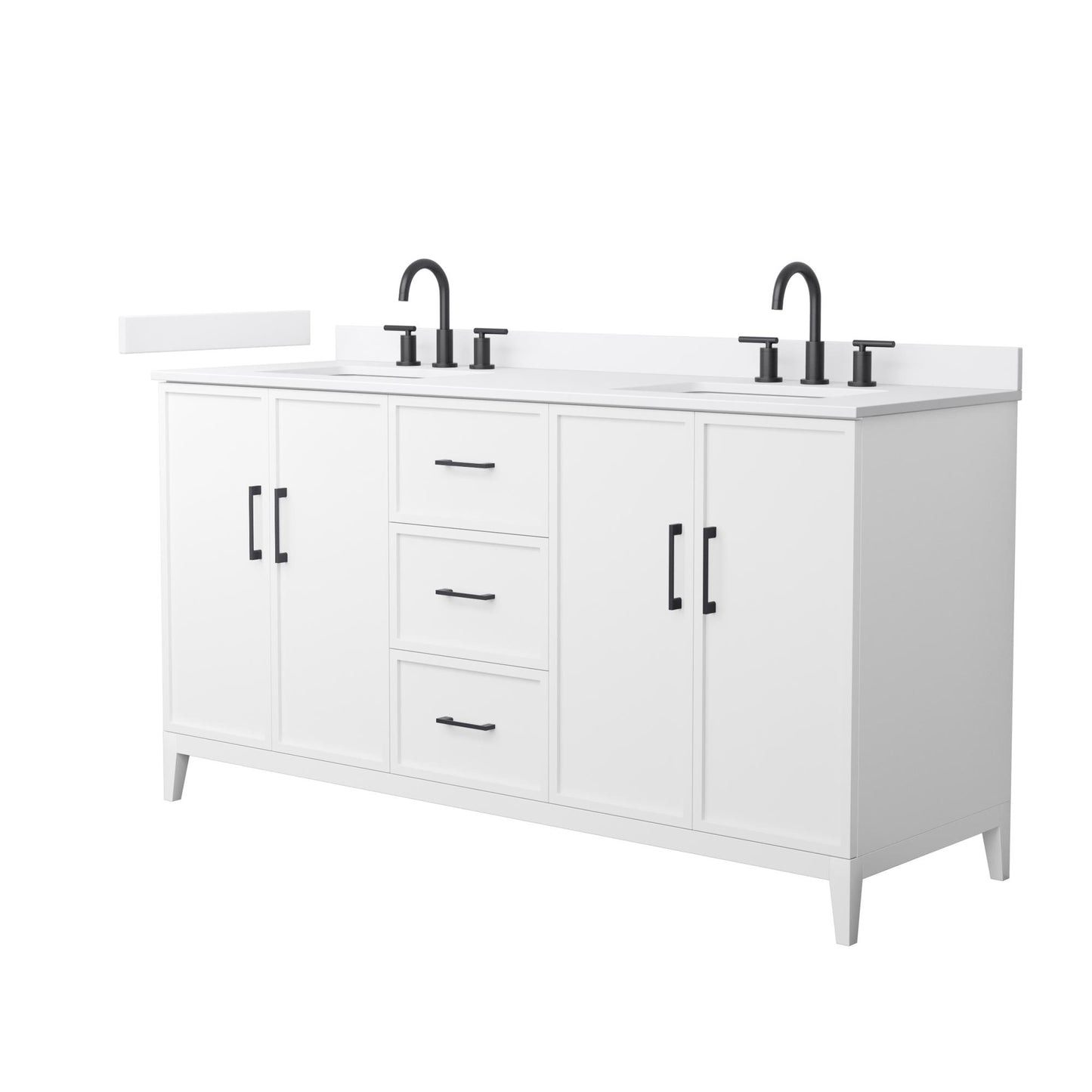 Elan Bathroom Vanity with Countertop 66 inch Double Sink 3-hole Faucet Setup