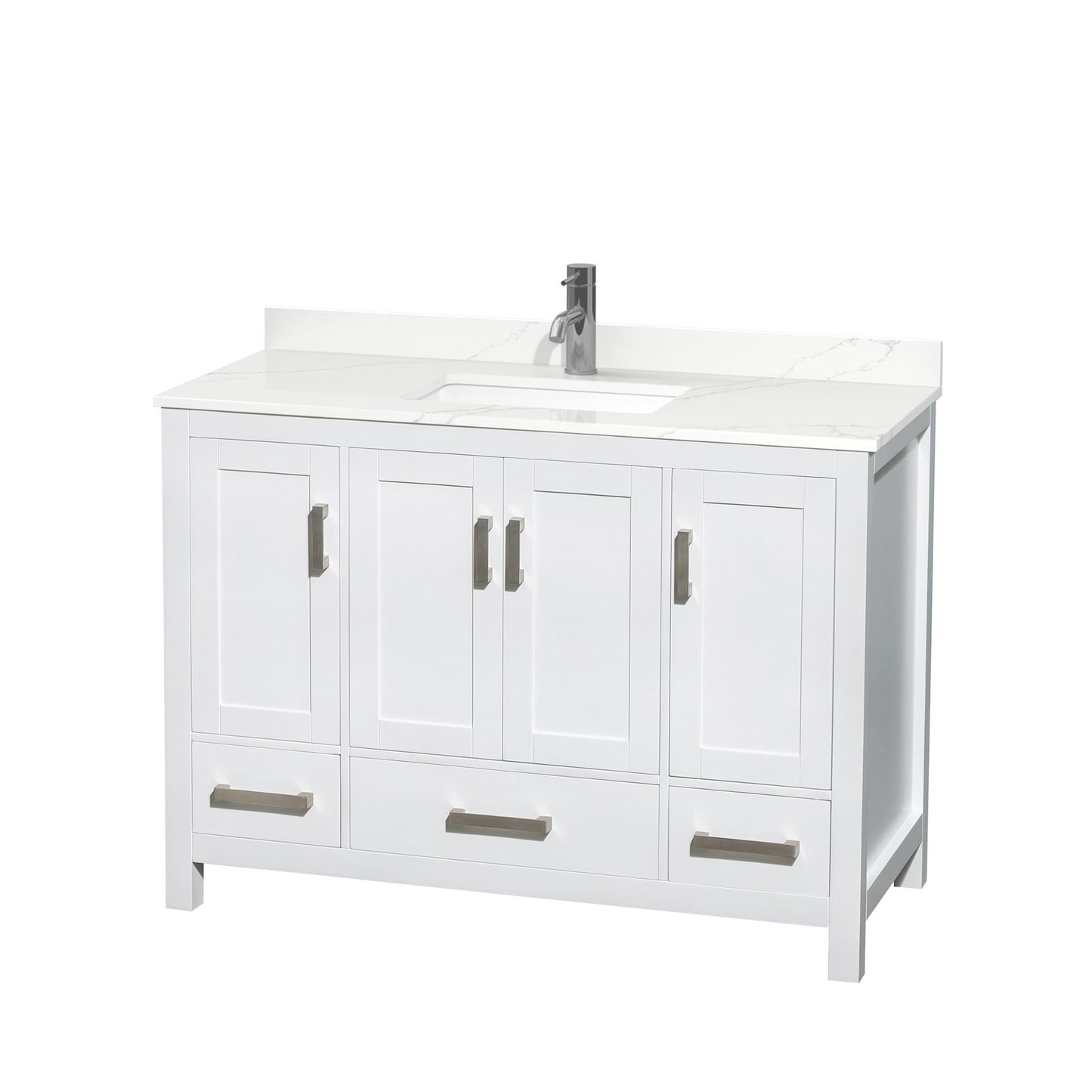 Sheffield Bathroom Vanity with Countertop 48 inch Single Sink Single hole Faucet Setup