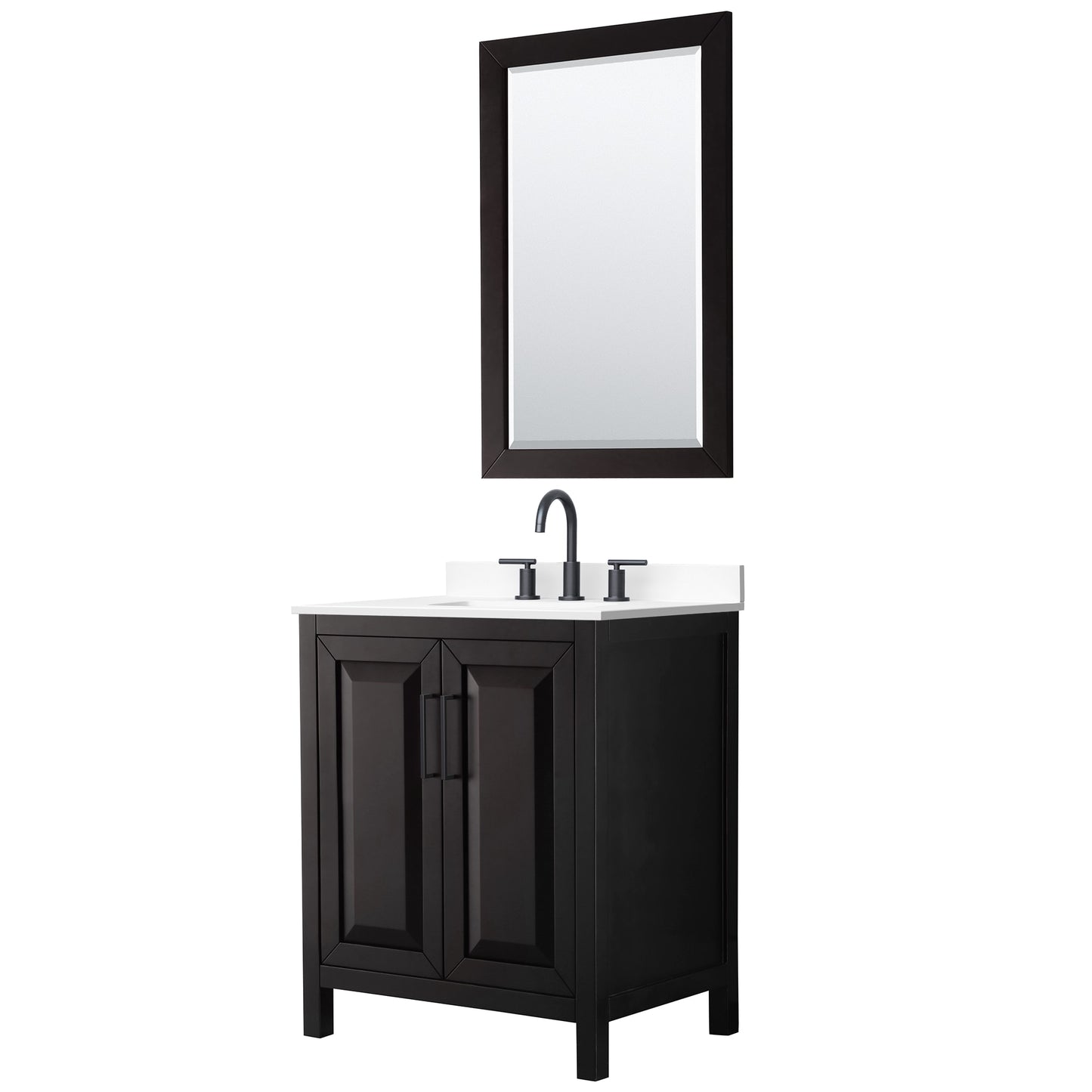 Daria Bathroom Vanity with Countertop 30 inch Single Sink 3-hole Faucet Setup