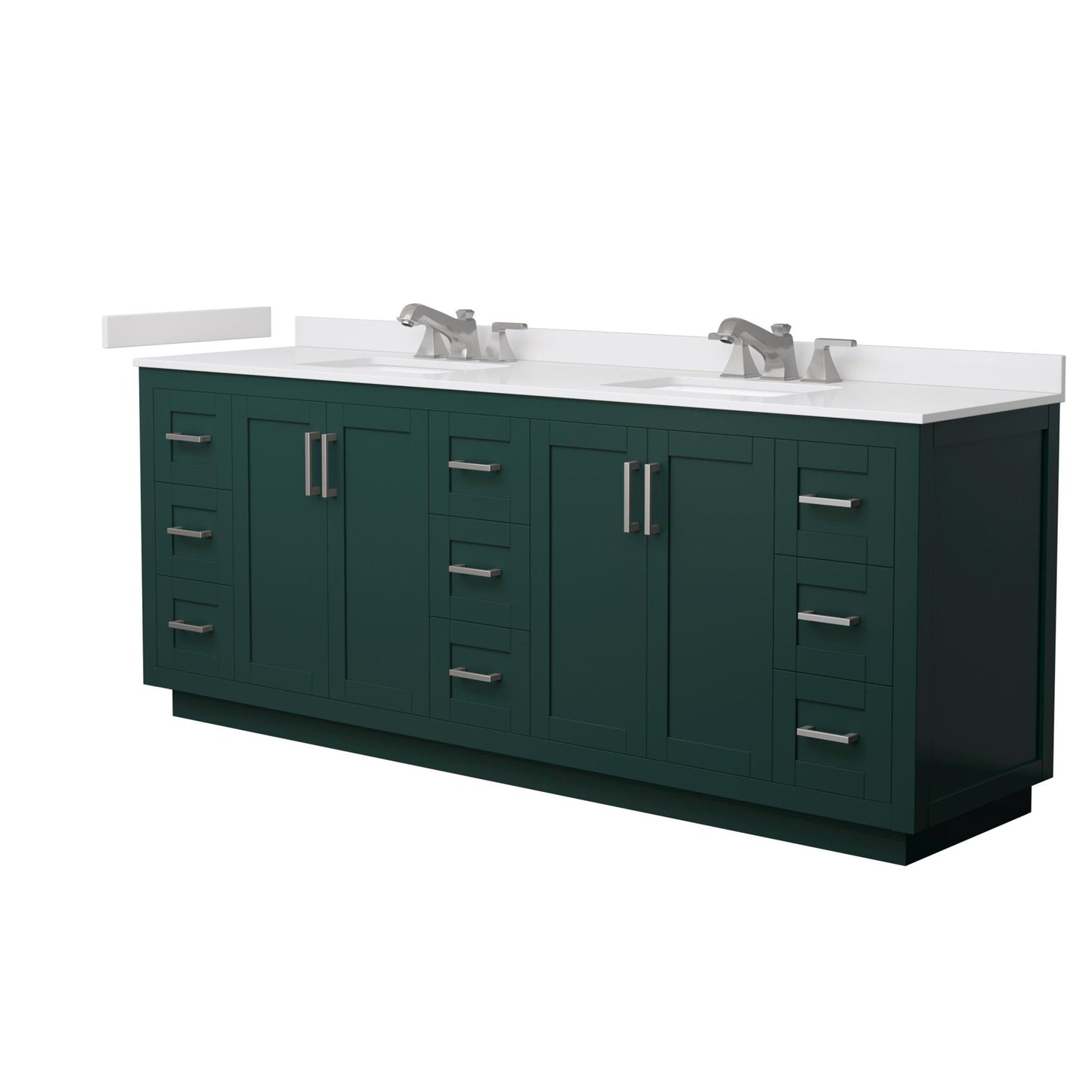 Miranda Bathroom Vanity with Countertop 84 inch Double Sink 3-hole Faucet Setup