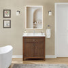 Custom image for Dark Walnut with Brushed Nickel Trim / White Cultured Marble / No Mirror
