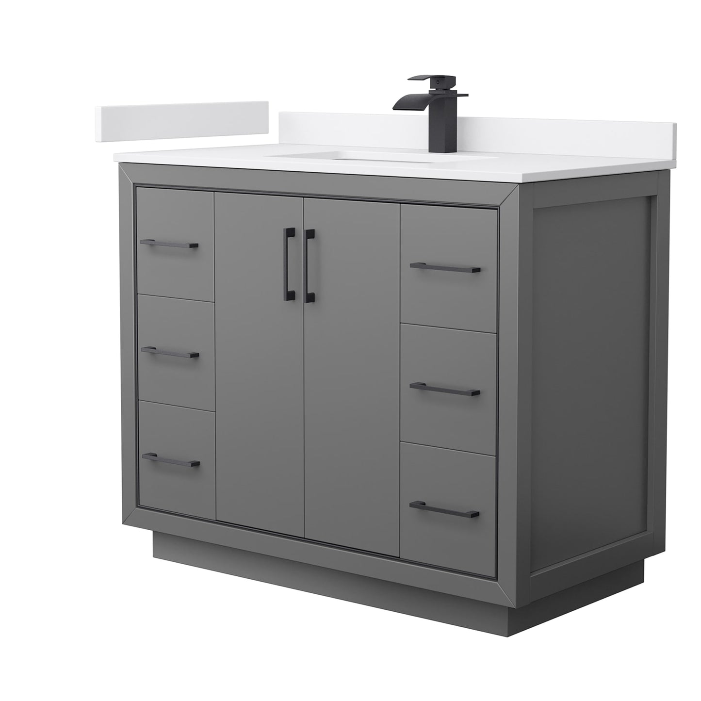 Icon Bathroom Vanity with Countertop 42 inch Single Sink Single hole Faucet Setup