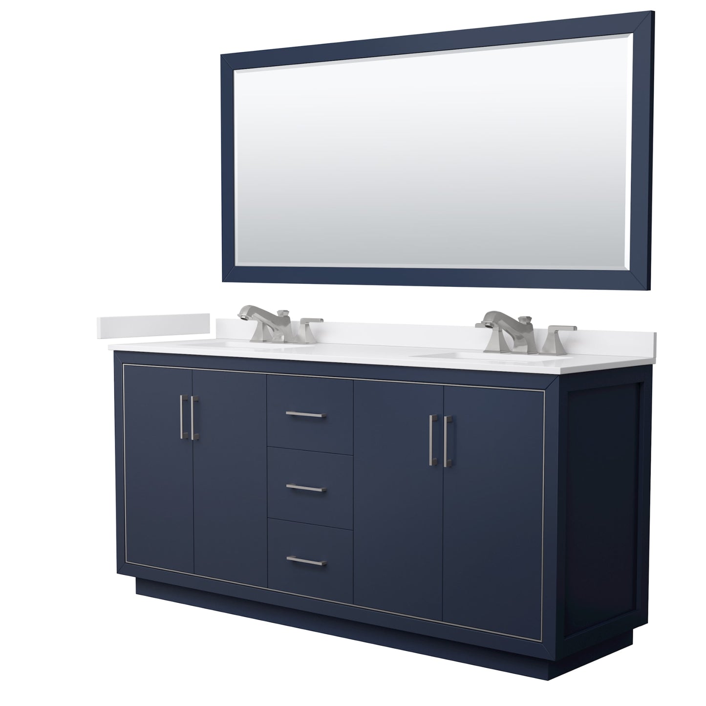 Icon Bathroom Vanity with Countertop 72 inch Double Sink 3-hole Faucet Setup