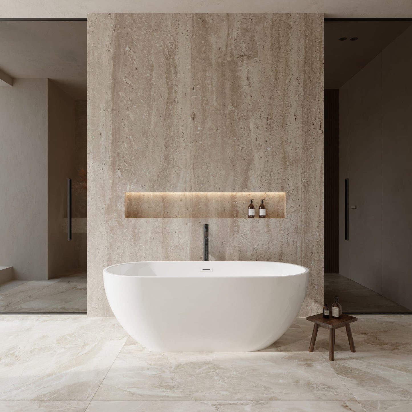 Brooklyn Freestanding Acrylic Bathtub With Faucet 67 inch