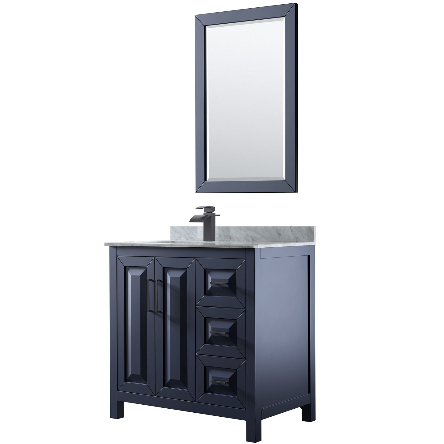 Daria Bathroom Vanity with Countertop 36 inch Single Sink Single hole Faucet Setup
