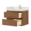 Custom image for Toasted Walnut with Satin Bronze Trim / White Quartz / No Mirror