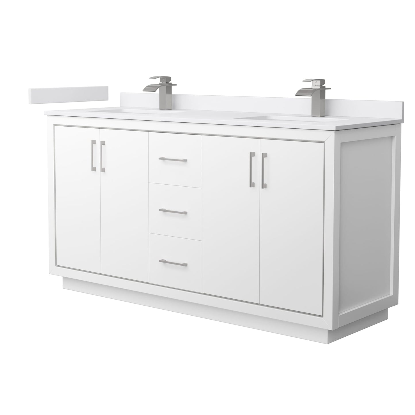 Icon Bathroom Vanity with Countertop 66 inch Double Sink Single hole Faucet Setup