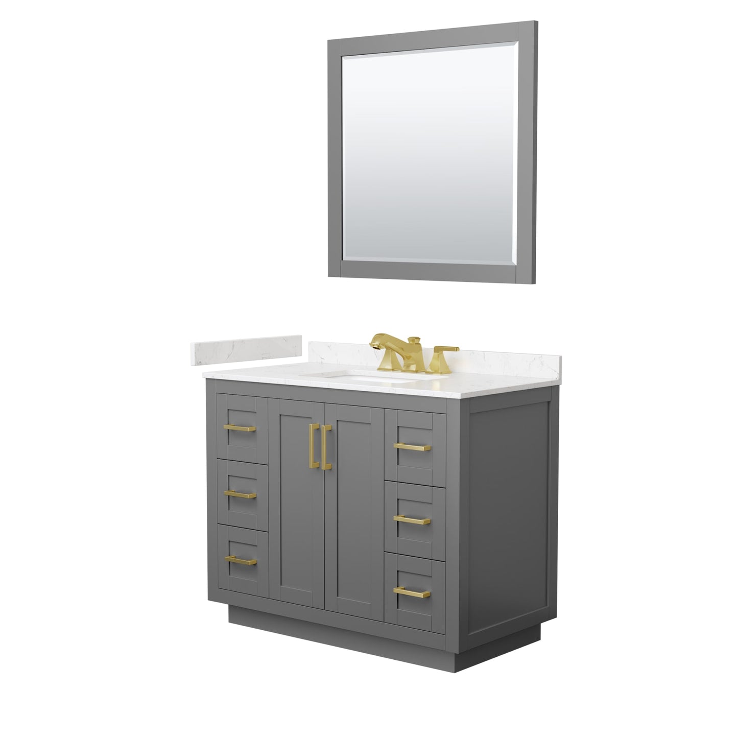 Miranda Bathroom Vanity with Countertop 42 inch Single Sink 3-hole Faucet Setup