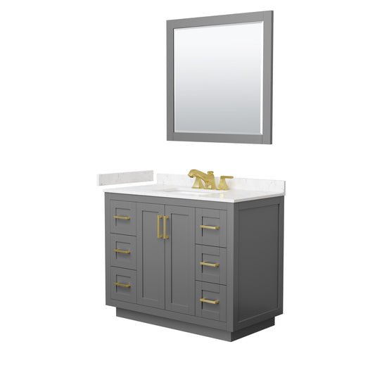 Miranda Bathroom Vanity with Countertop 42 inch Single Sink 3-hole Faucet Setup