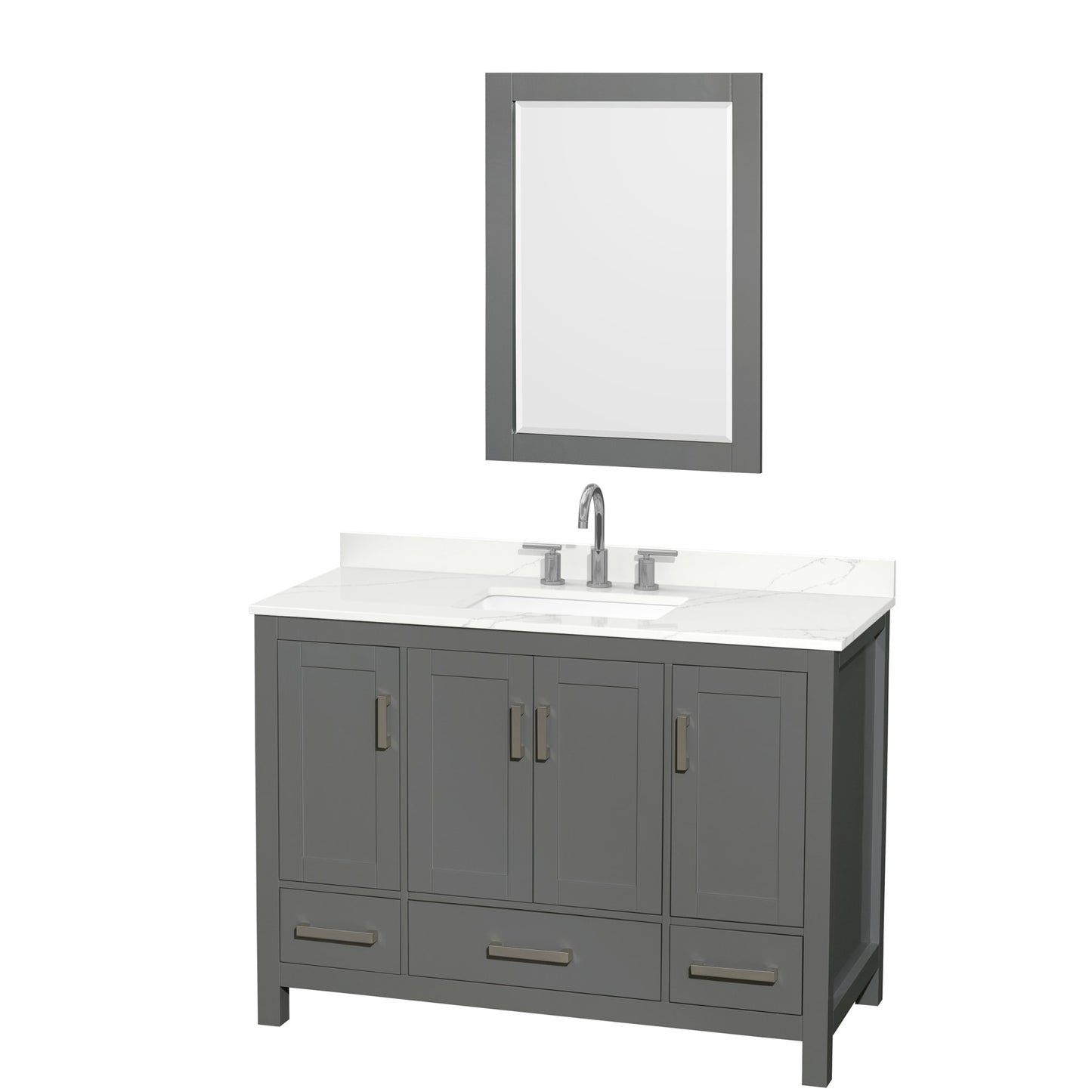 Sheffield Bathroom Vanity with Countertop 48 inch Single Sink 3-hole Faucet Setup