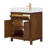 Custom image for Dark Walnut with Brushed Gold Trim / Carrara Cultured Marble / No Mirror