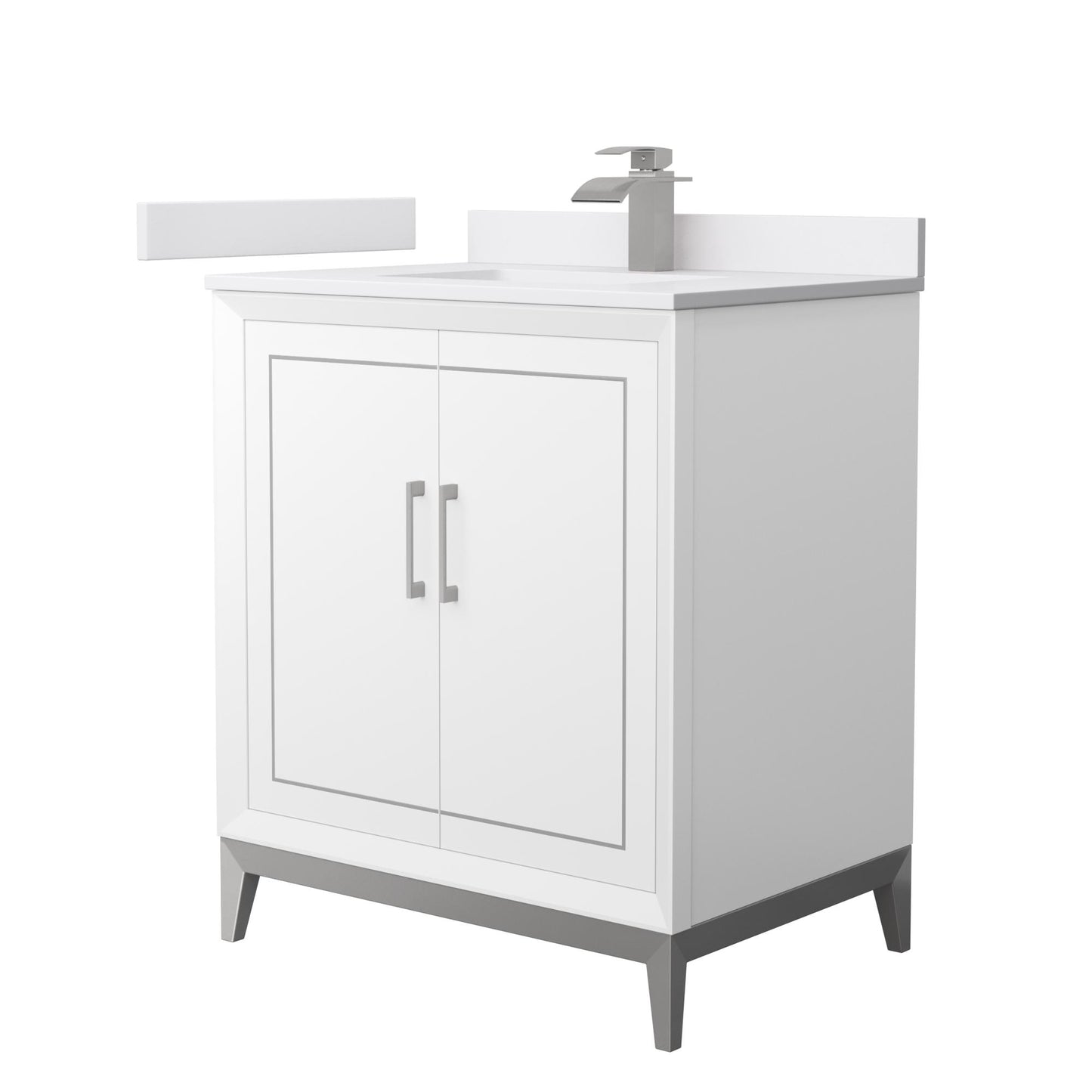 Marlena Bathroom Vanity with Countertop 30 inch Single Sink Single hole Faucet Setup