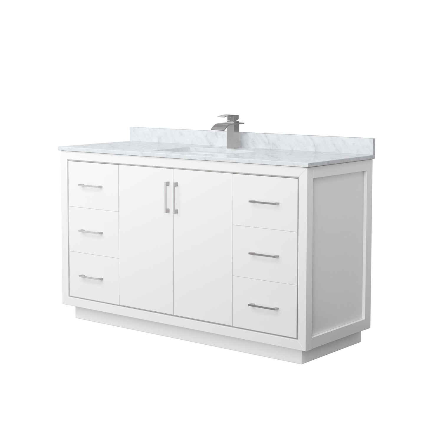 Icon Bathroom Vanity with Countertop 60 inch Single Sink Single hole Faucet Setup
