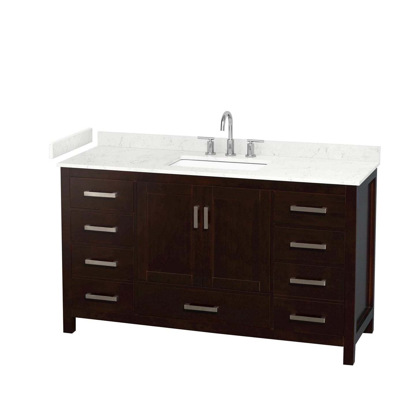 Sheffield Bathroom Vanity with Countertop 60 inch Single Sink 3-hole Faucet Setup