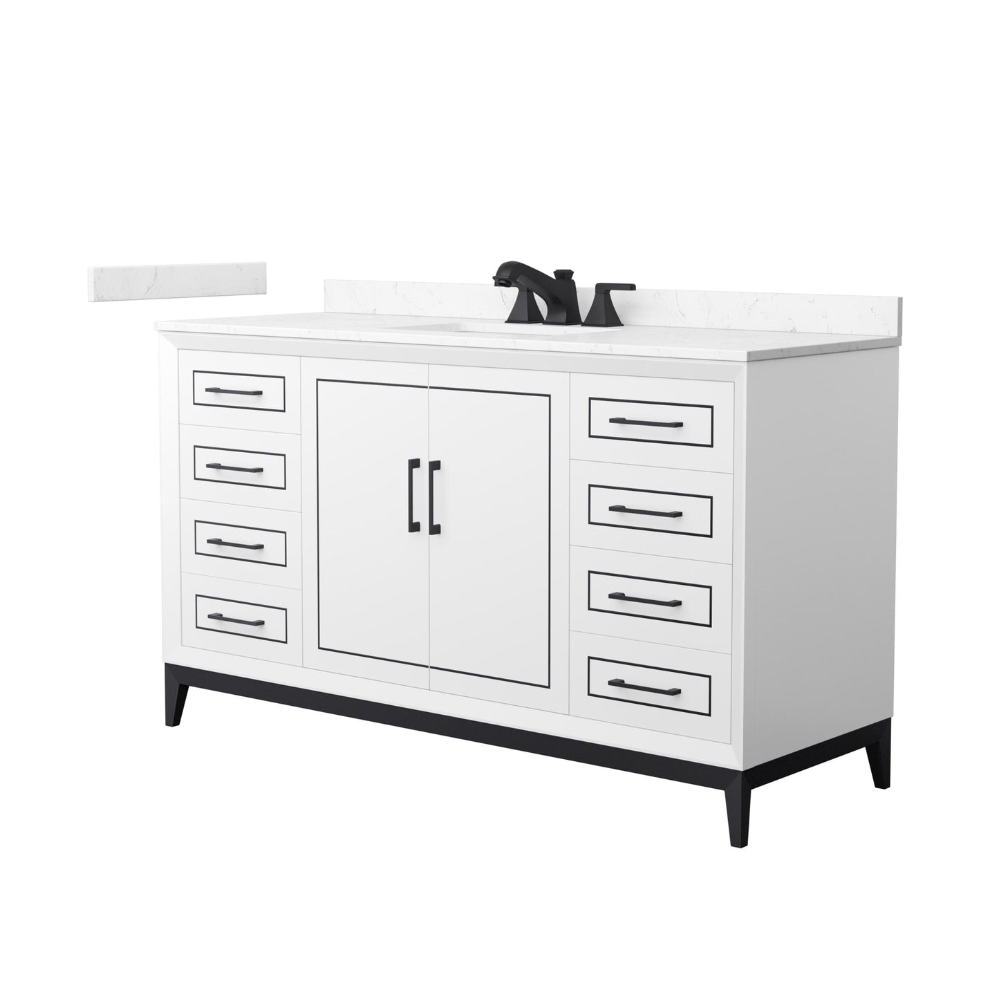 Marlena Bathroom Vanity with Countertop 60 inch Single Sink 3-hole Faucet Setup