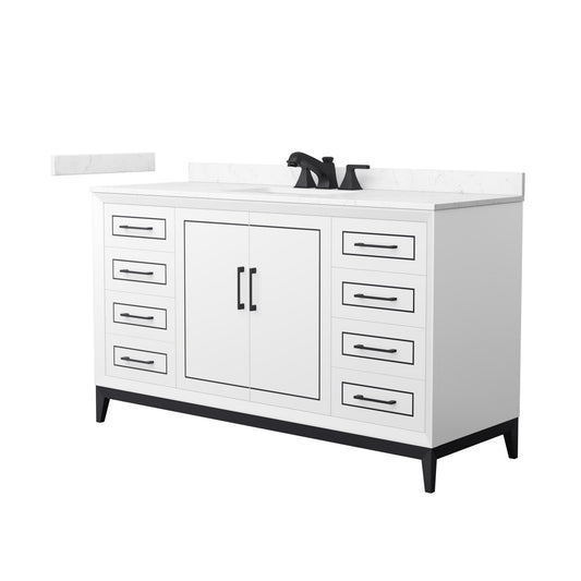 Marlena Bathroom Vanity with Countertop 60 inch Single Sink 3-hole Faucet Setup