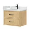 Custom image for Scandinavian Oak with Matte Black Trim / Giotto Quartz / No Mirror