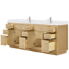 Custom image for Rift Oak with Brushed Nickel Trim / White Quartz / No Mirror